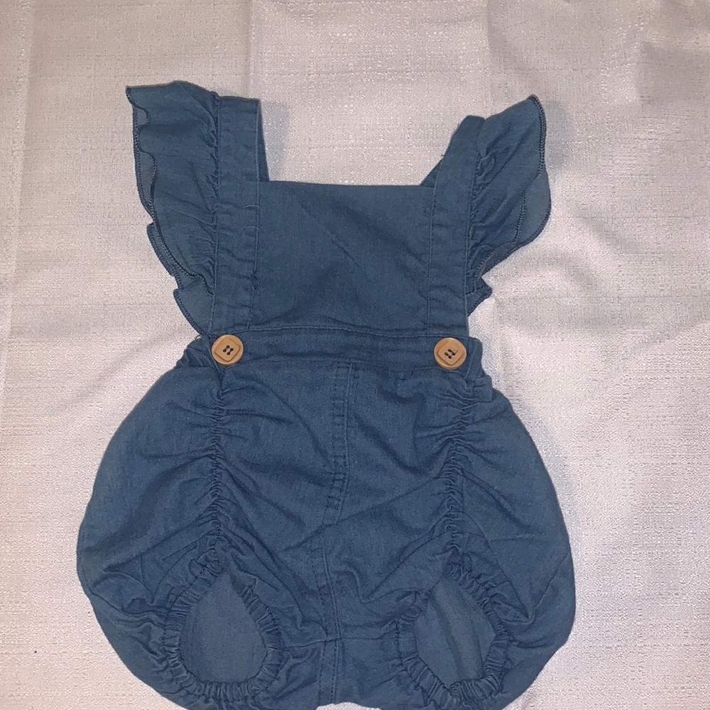 Baby girl blue jean bubble